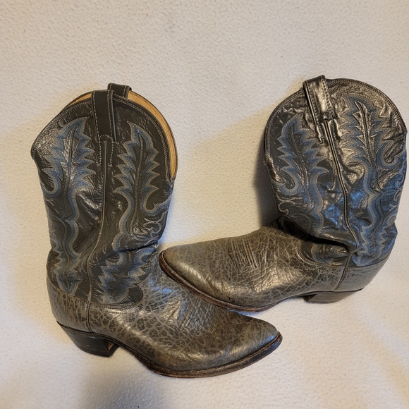 Justin Boots Charcoal Cowboy Boots - Picture 3 of 7